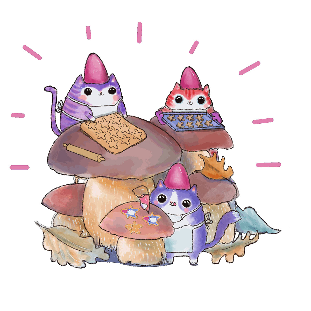Gnome cats rendition image