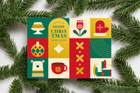 Simple Geometric design of Christmas card