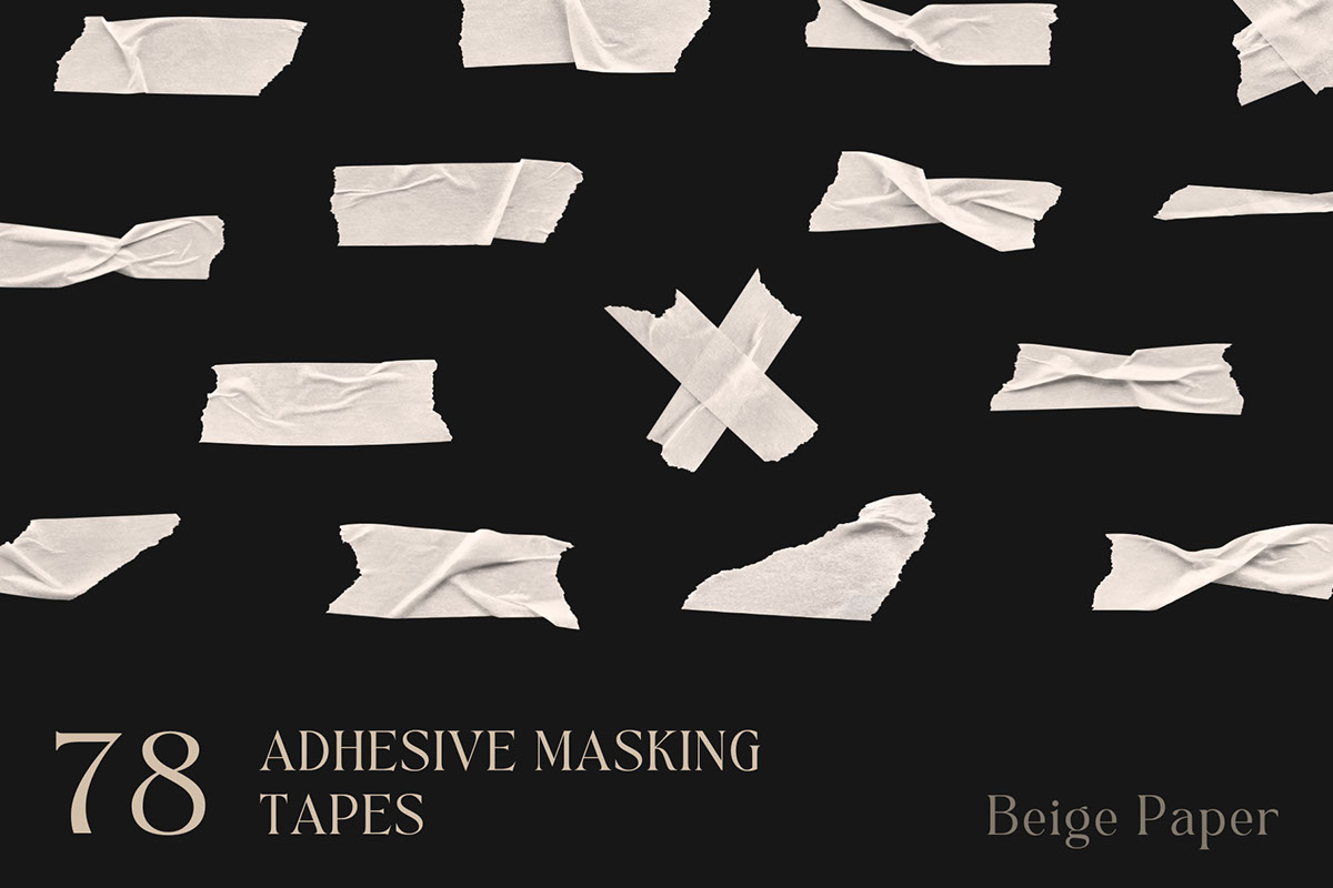 Beige Paper Adhesive Masking Tapes rendition image