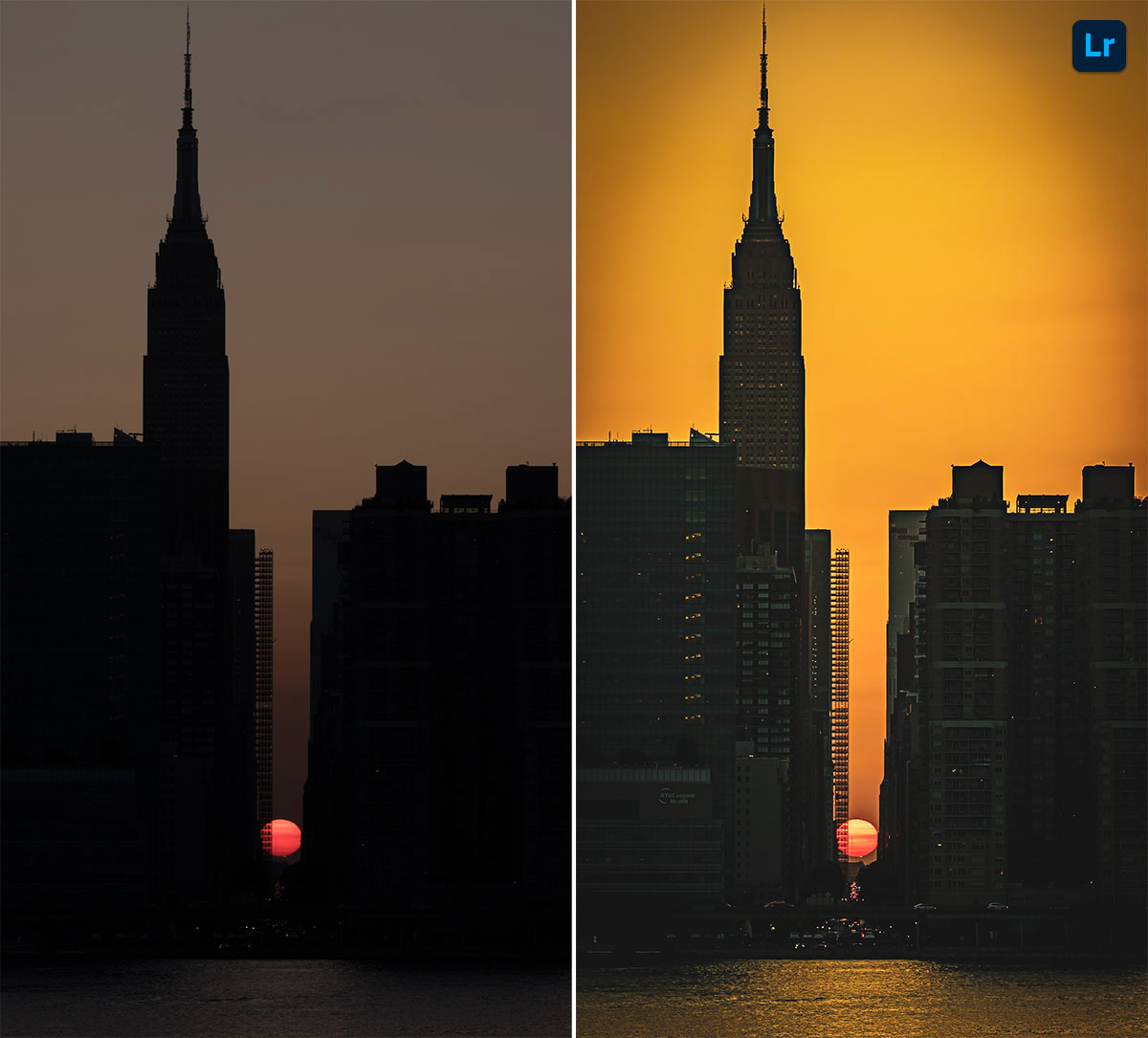 Manhattanhenge empire. Remix Lightroom