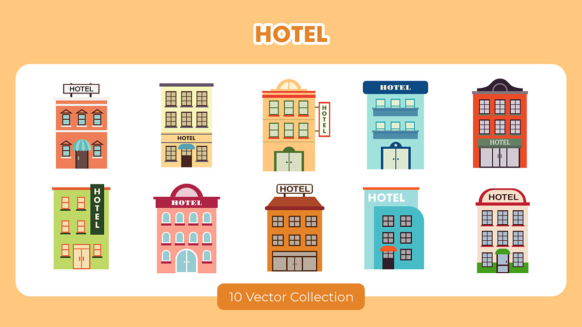 Hotel Vector Set rendition image