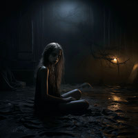Girl in darkness