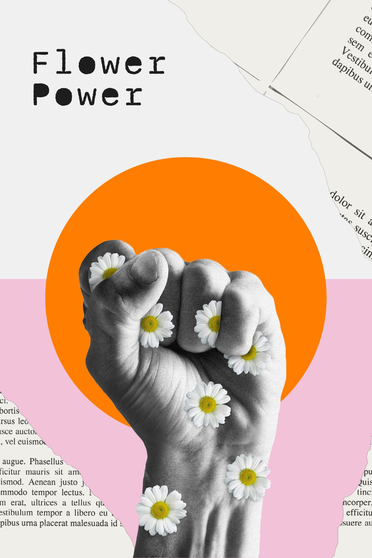 Pink & Orange Flower Power Collage Pinterest Post Flower Power