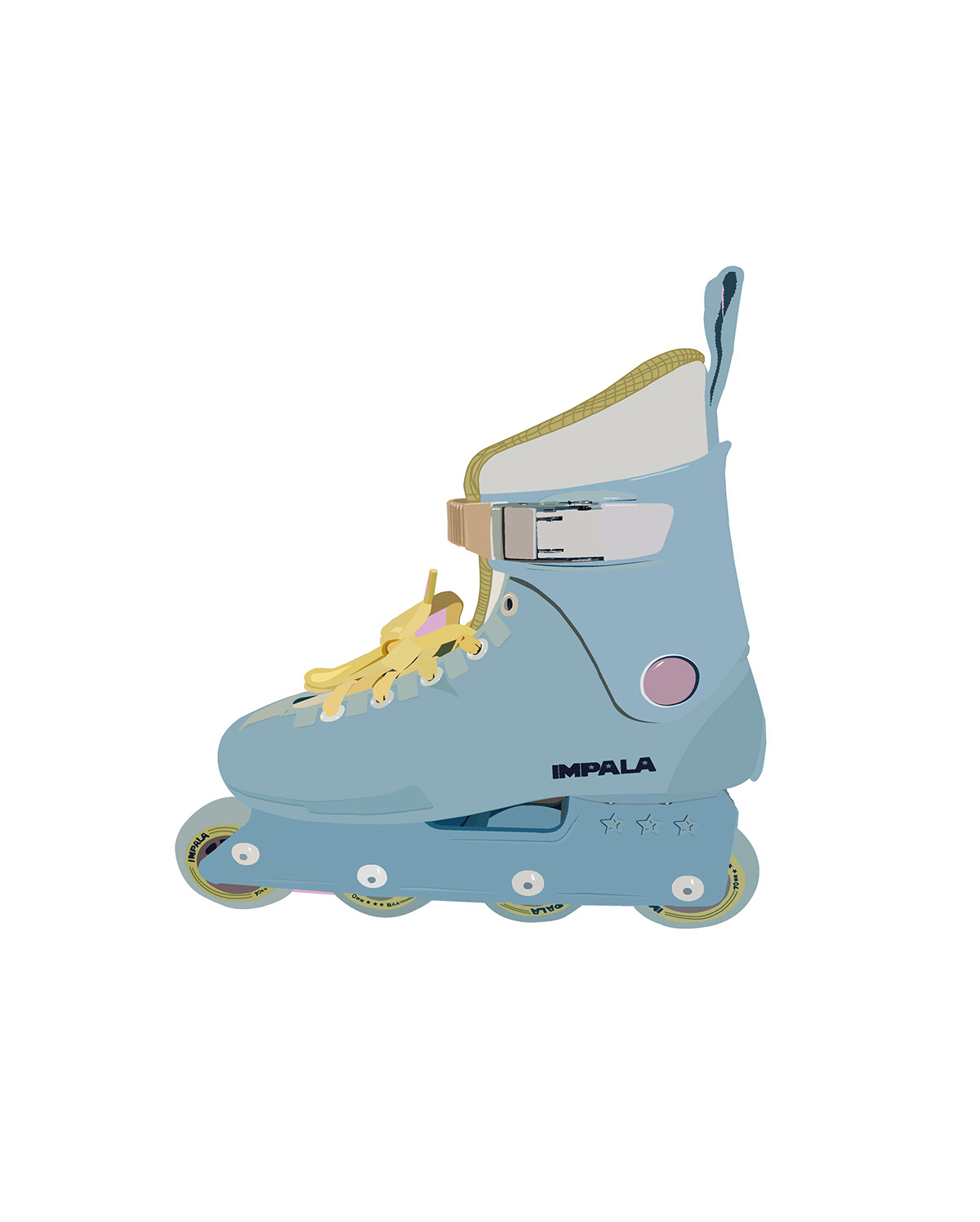 Roller Skate Illustration rendition image