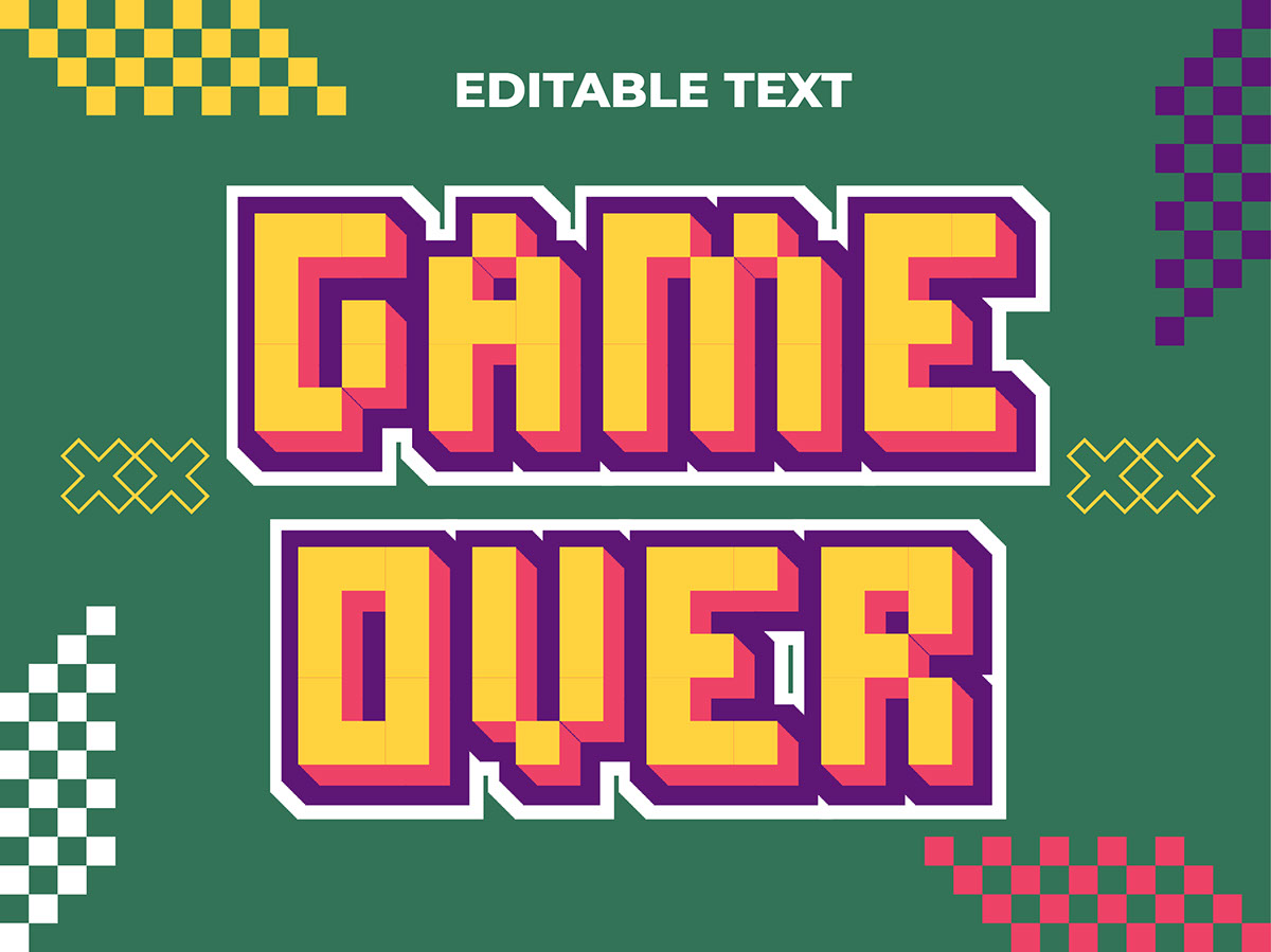 Game Over Editable Text rendition image