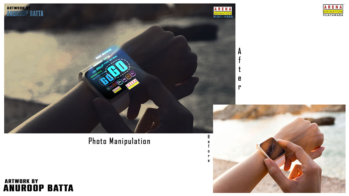 Holographic Manupilation of Smart watch rendition image