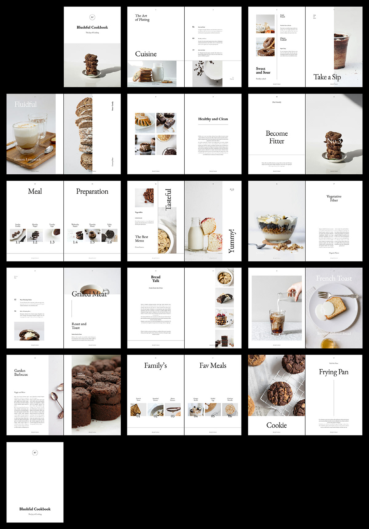 BLUSHFUL Recipes Book Cookbook InDesign Canva Template on Behance ...