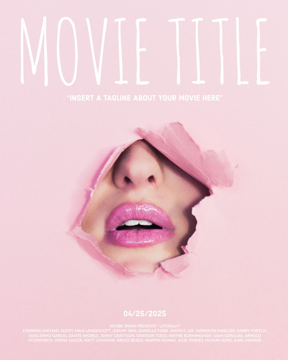Pink and White Movie Poster Instagram Portrait  