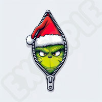 Grinch Popping Out Zipper
