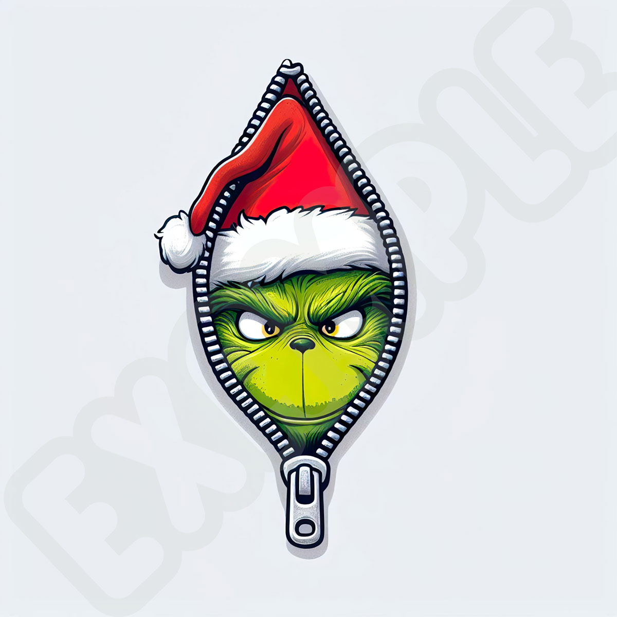Grinch Popping Out Zipper rendition image
