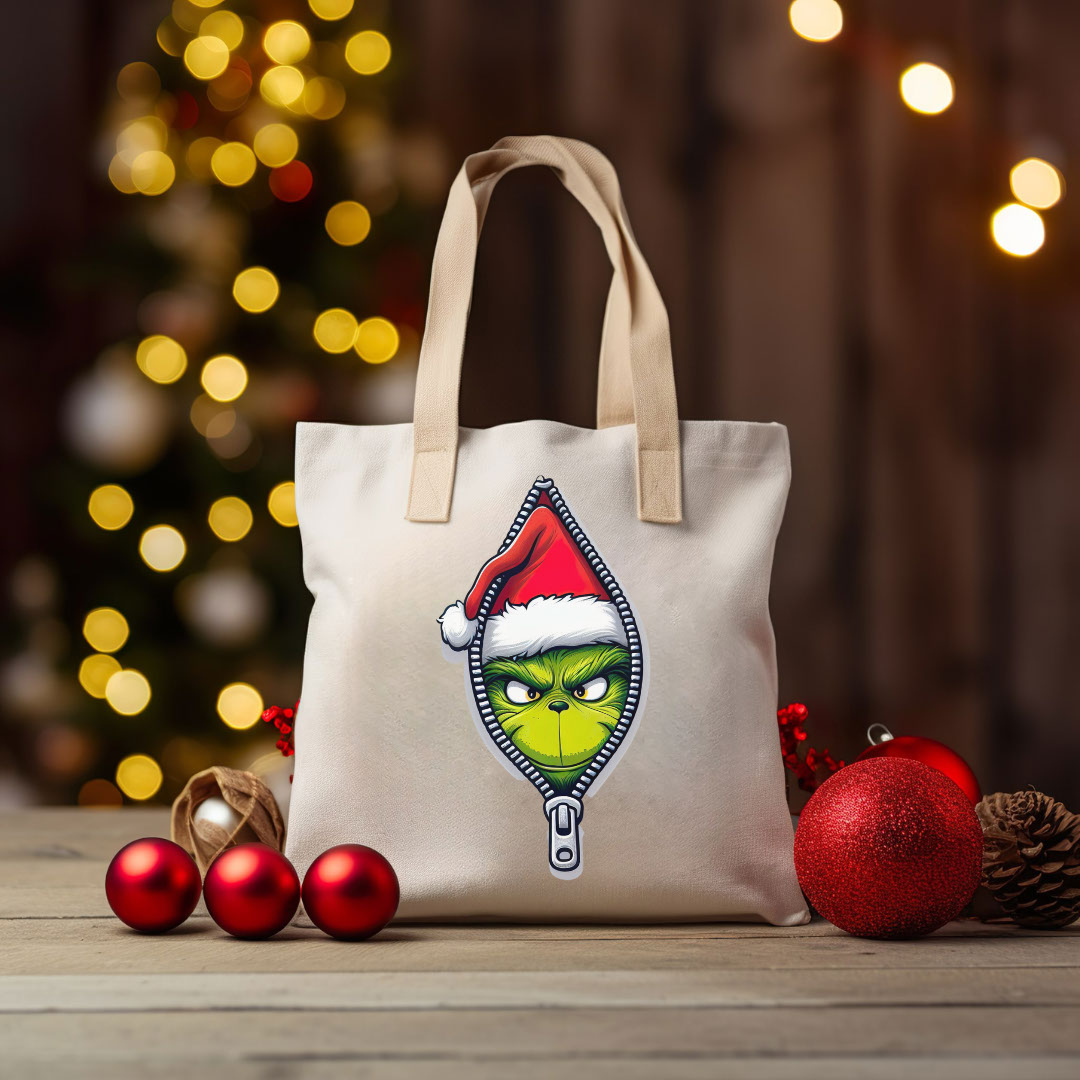 Grinch Popping Out Zipper rendition image