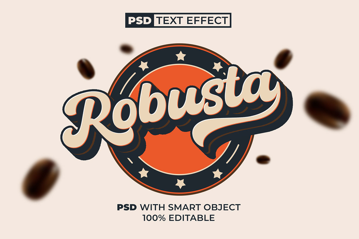 PSD Text Effect Robusta rendition image