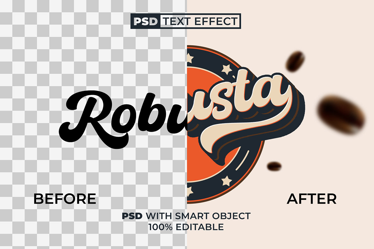 PSD Text Effect Robusta rendition image