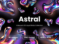 Astral - Holographic Iridescent 3D Liquid Blob Abstract Shapes Collection