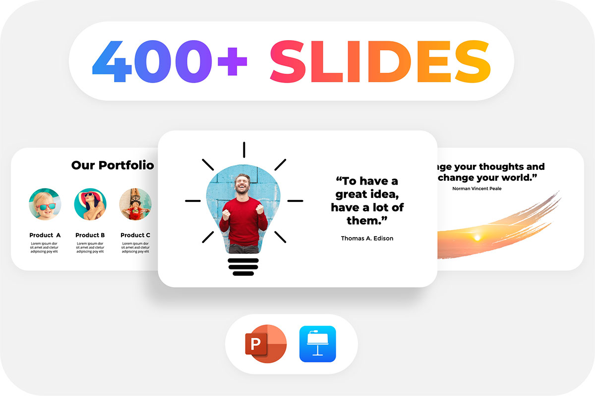 400 Photo Slides for PowerPoint and Keynote rendition image