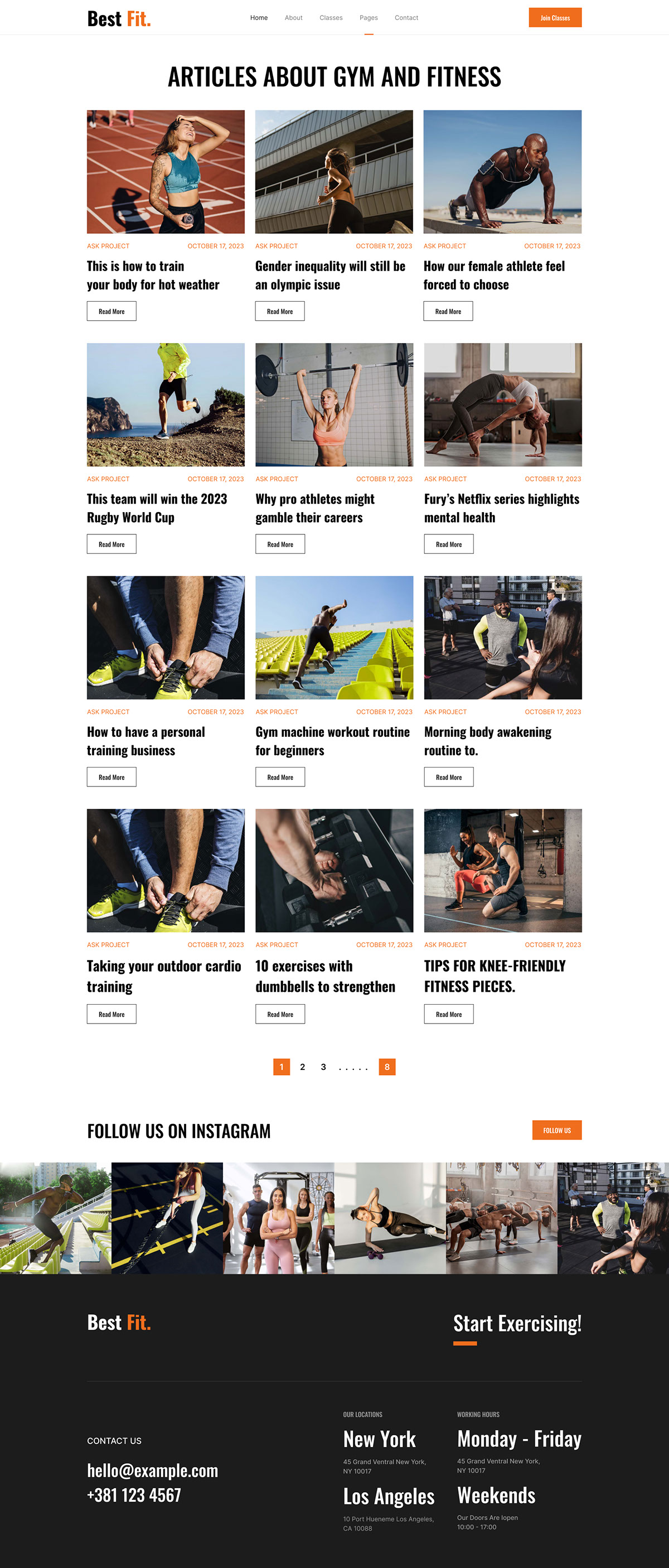 Gym and Fitness Landing Page UI Design rendition image