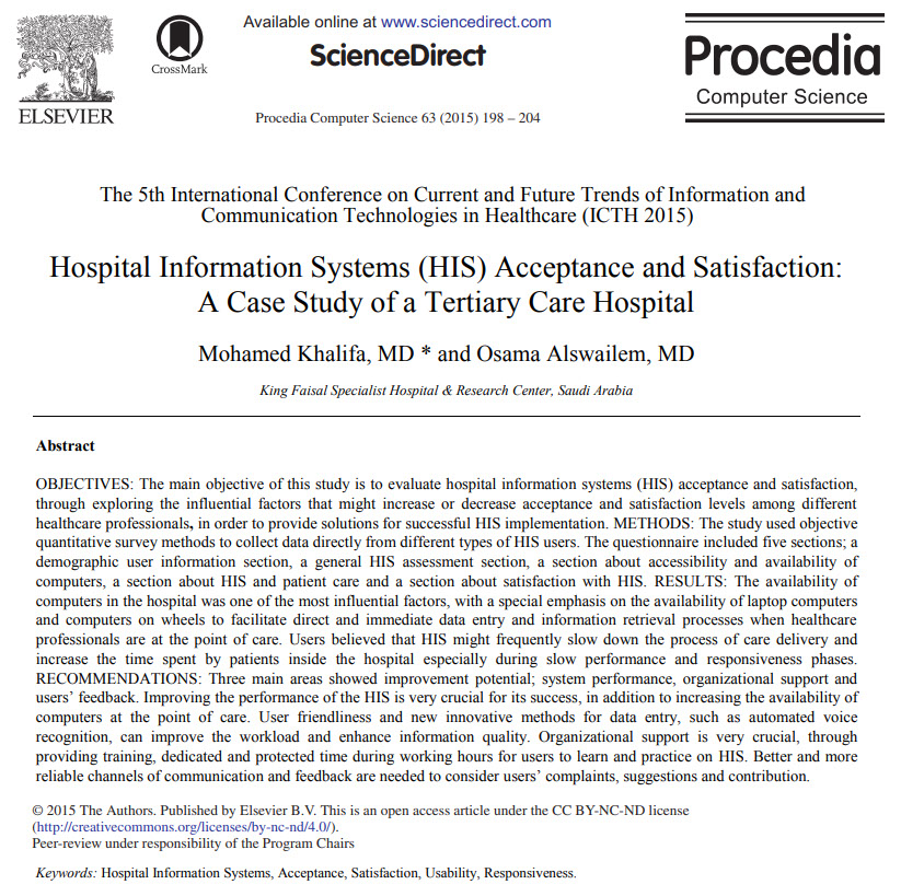Hospital Information Systems HIS Acceptance and Satisfaction A Case Study of a Tertiary Care Hospital rendition image