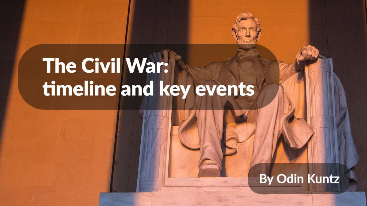 Red Simple History Project Presentation Cover The Civil War: timeline and key events By Odin Kuntz