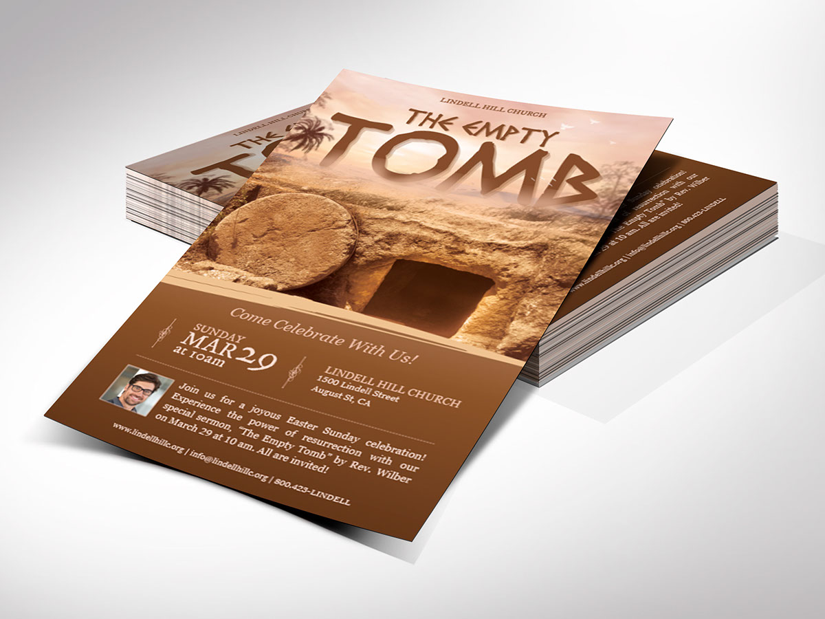 Empty Tomb Easter Church Postcard Template rendition image