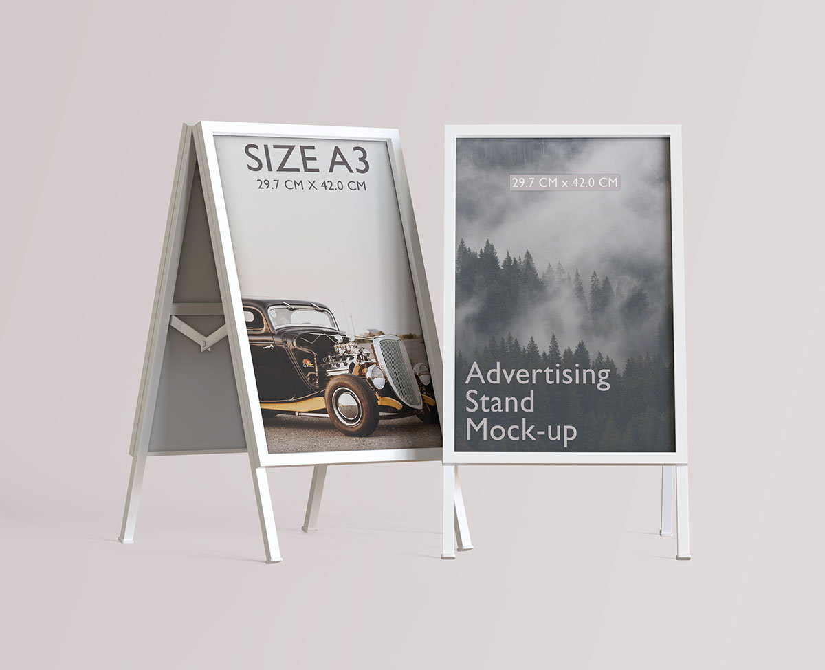 Advertising Stand Mockup PSD Editable rendition image