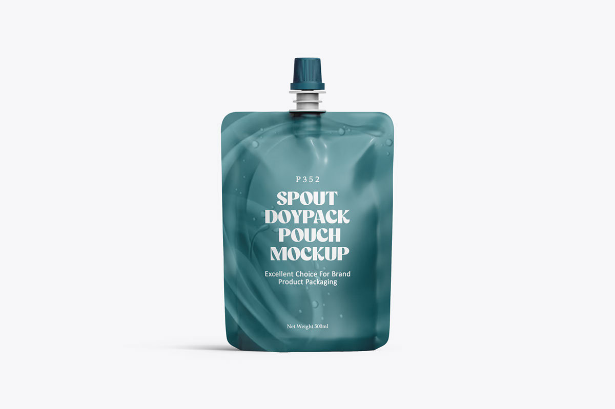 Spout Pouch Packaging Brand Mockup rendition image
