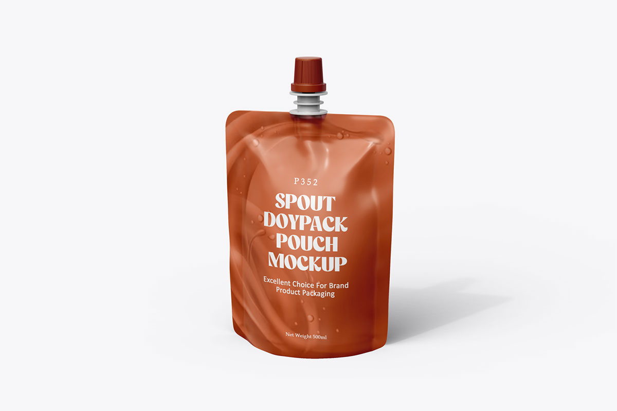 Spout Pouch Packaging Brand Mockup rendition image