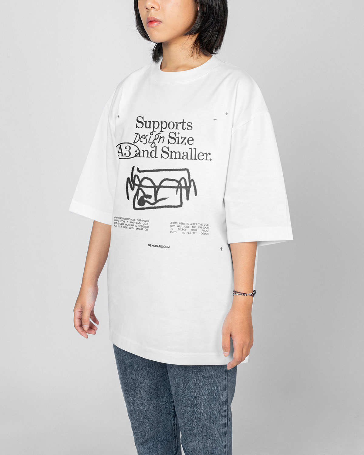 1 FREE Woman Oversized T-Shirt Mockup WBG 2023 rendition image