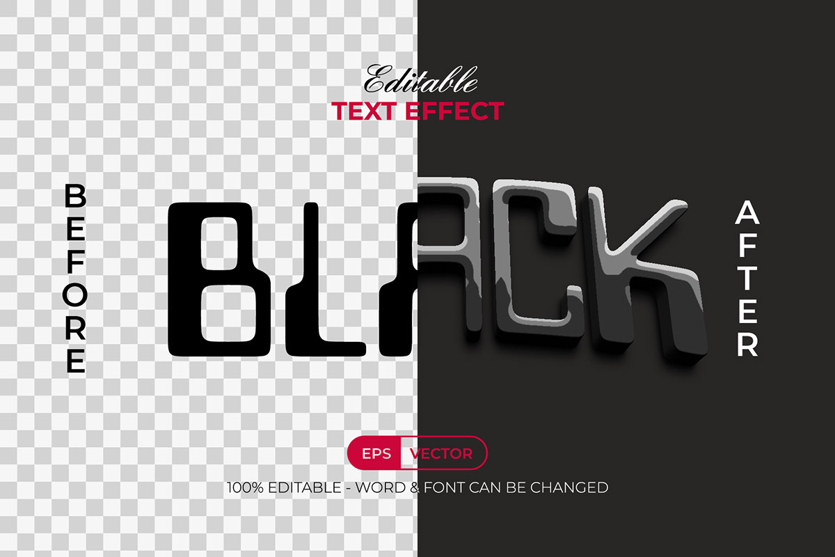 Text Effect Black Shiny rendition image