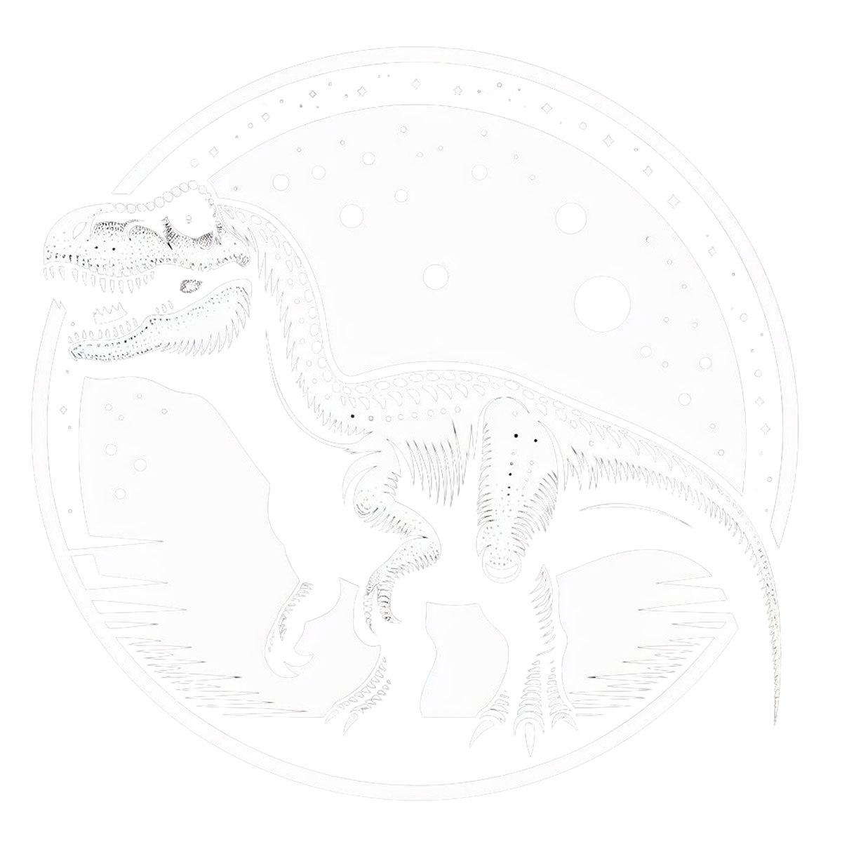 White Silhouette Dinosaurs Bundle rendition image