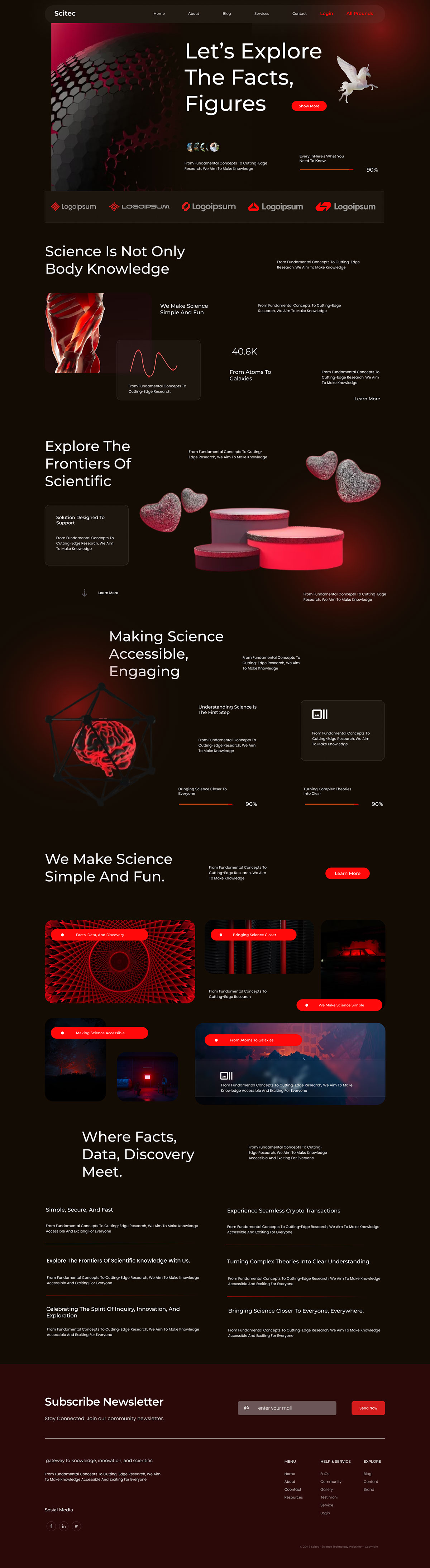 Scitec - Science Technology Website on Behance :: Behance