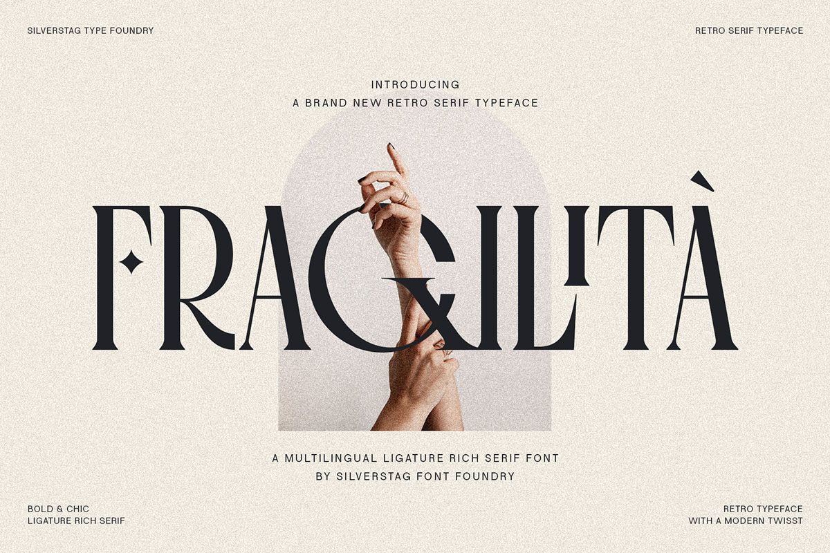 Fragilita A Retro Ligature Rich Serif Font rendition image