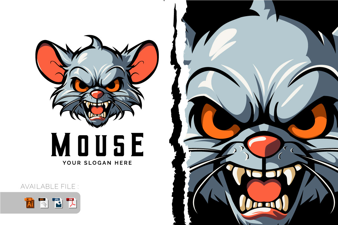 Mouse Mascot logo rendition image