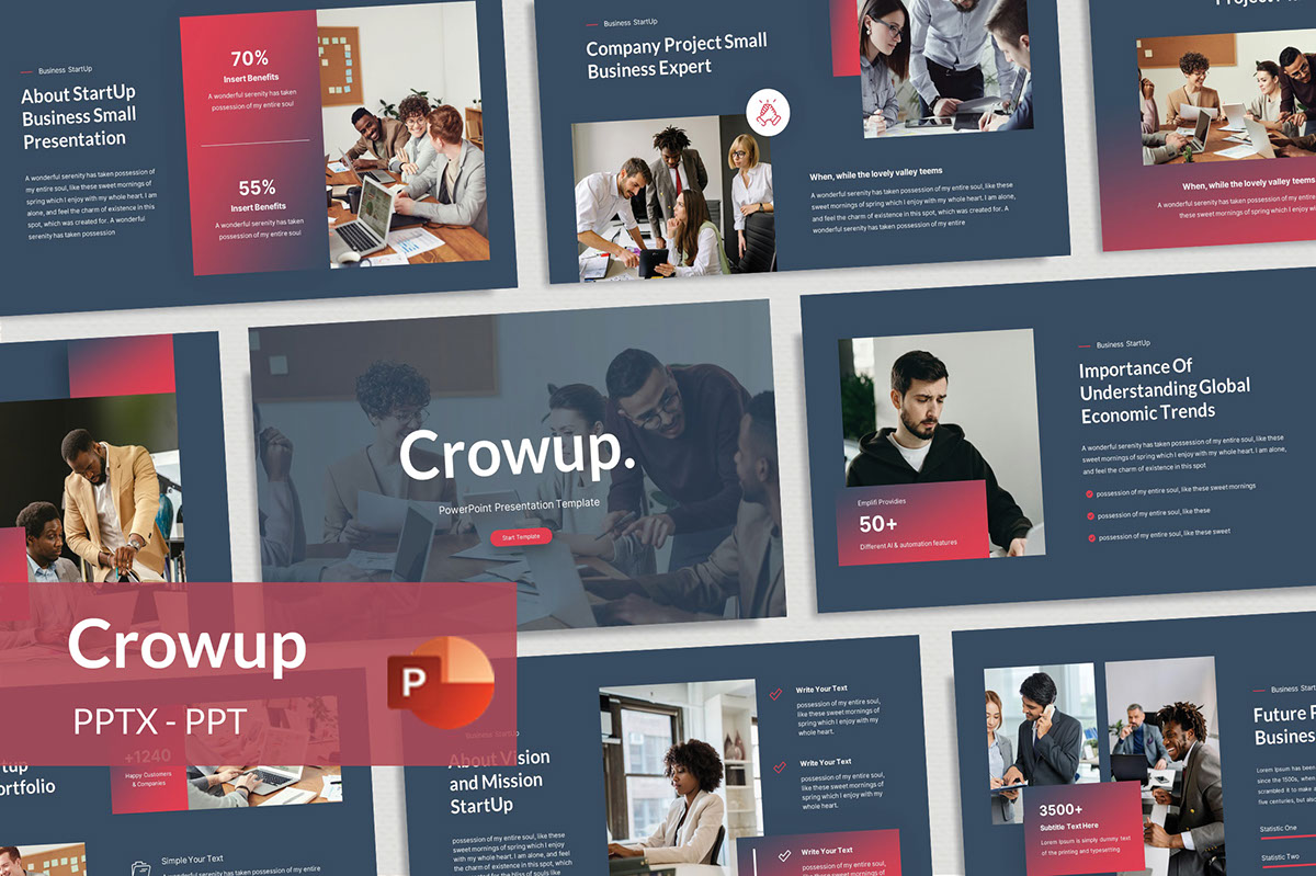 Crowup - Startup Pitch Deck PowerPoint Template on Behance :: Behance