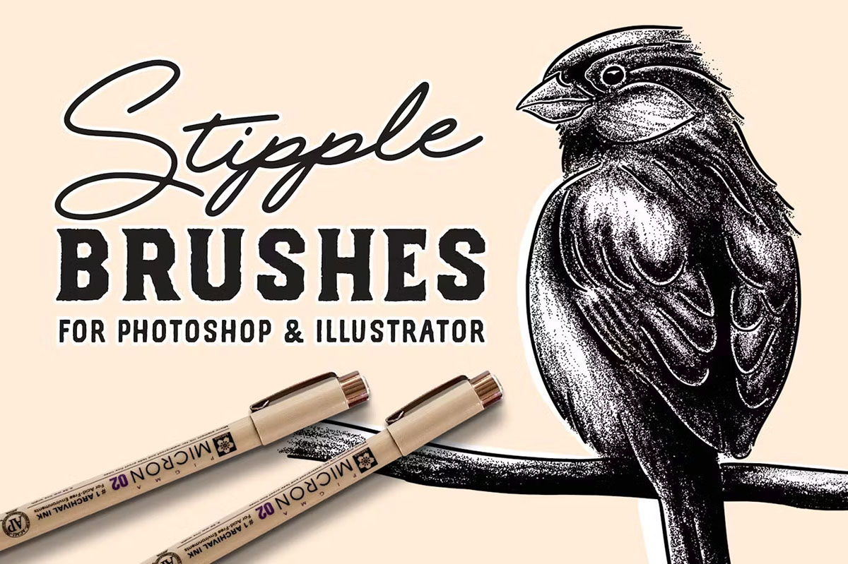 Stipple Brush Set for Photoshop and Illustrator rendition image
