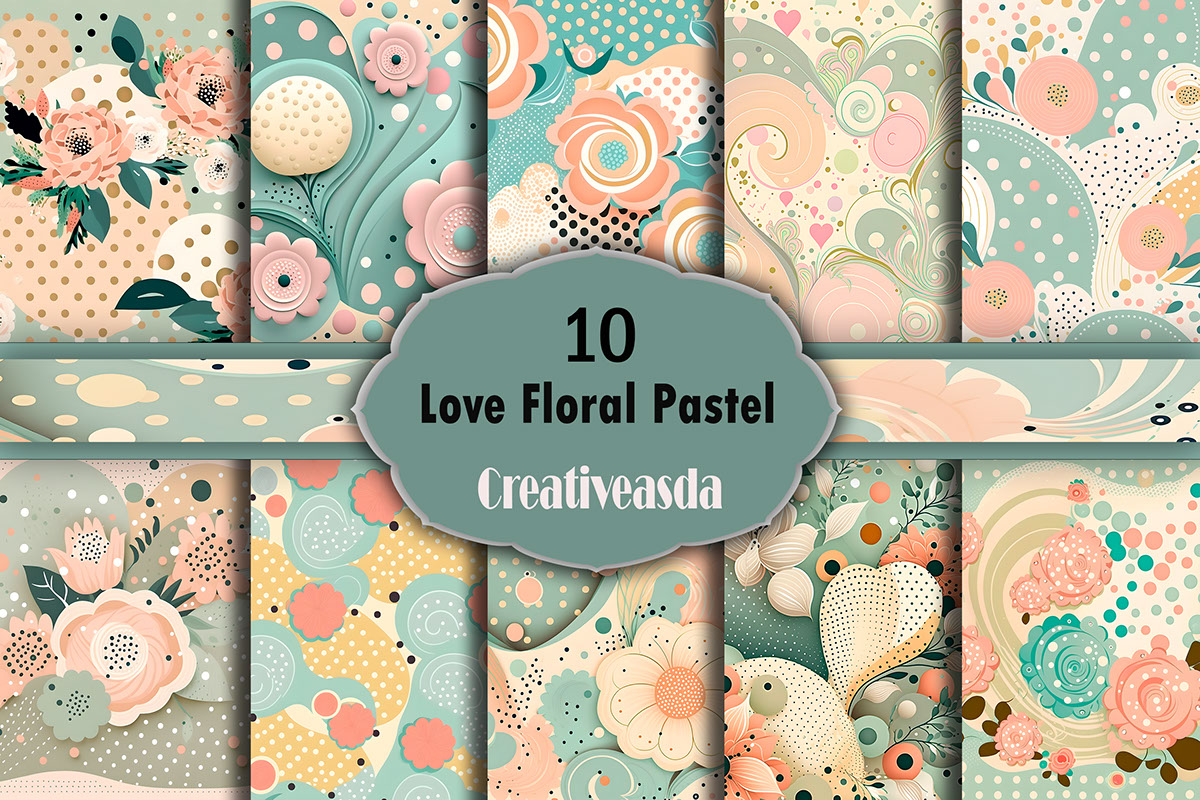 Love Floral Pastel Paper Art illustrations rendition image