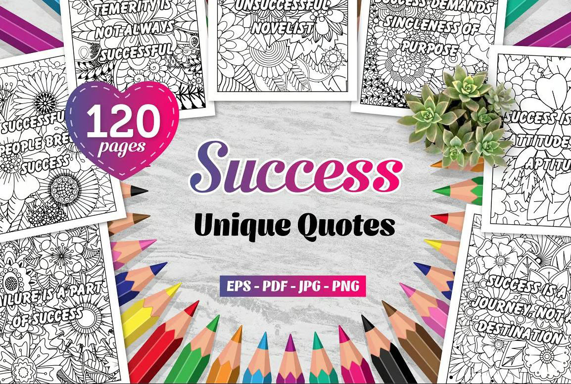 120-Success-Quotes-Vector-Coloring rendition image