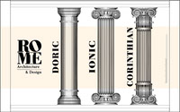 Roman Architecture Columns - Vector Drawings - Line Shading