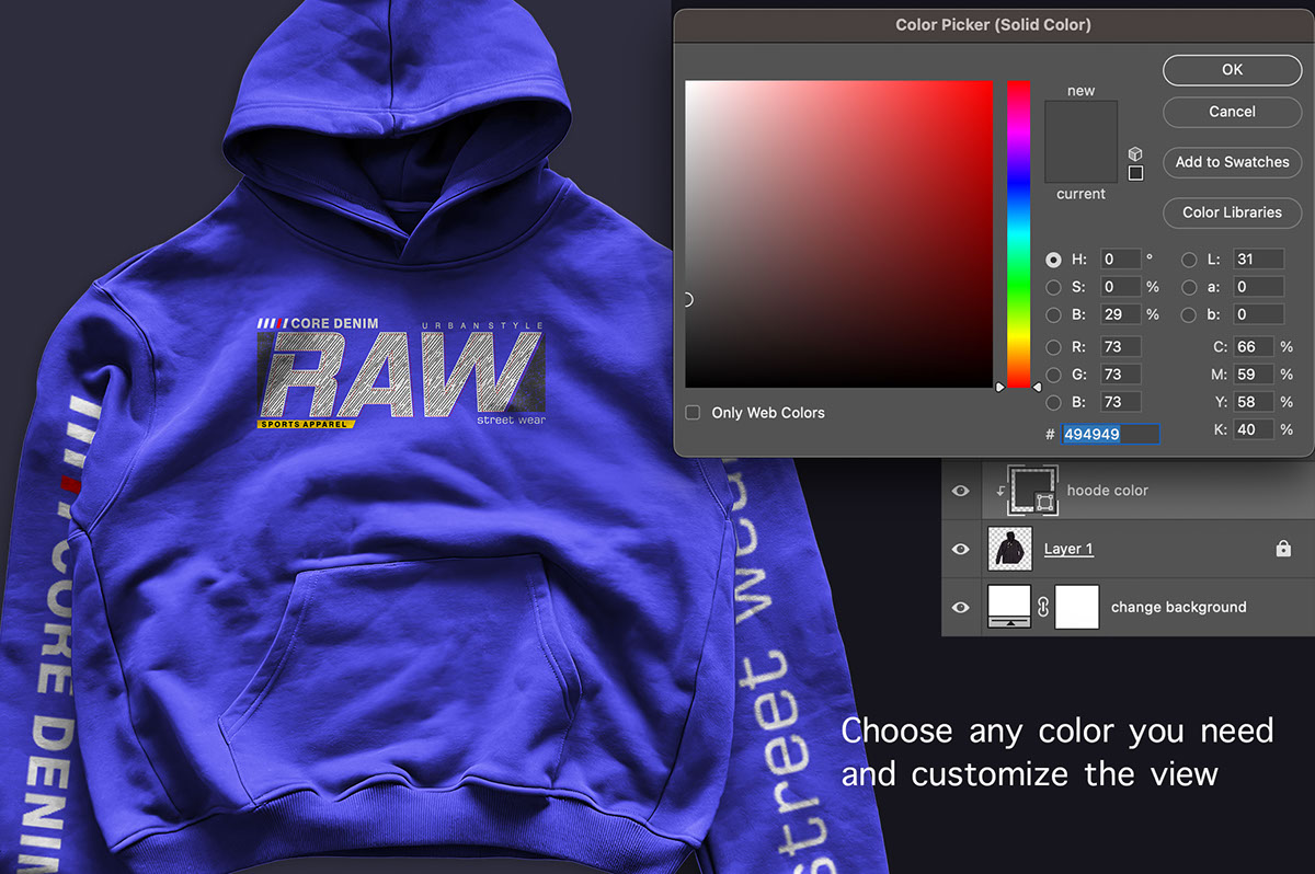 the ultimate realistic hoodie mockup PSD template rendition image