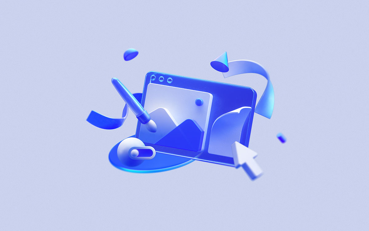 Blue technology style icon PSD 4 image rendition image