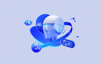 Blue technology style icon PSD 4 image