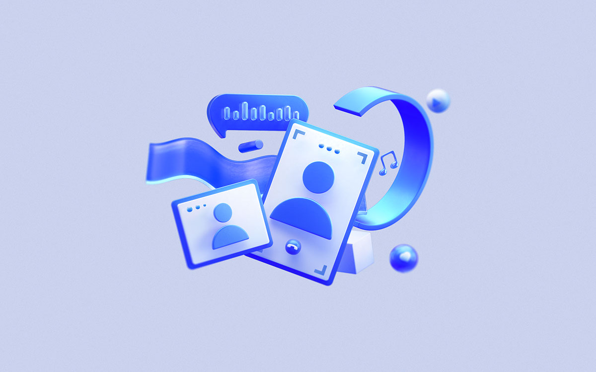 Blue technology style icon PSD 4 image rendition image