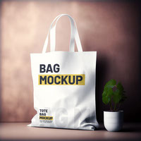 free tote  bag  shopping  Elegant  canvas  mockup