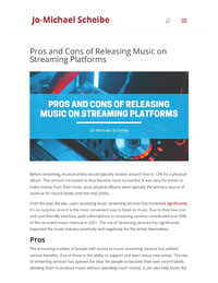 Pros and Cons of Releasing Music on Streaming Platforms