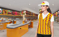 branded clothing of minimarket employees