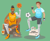 Athletes Strong Vector Art