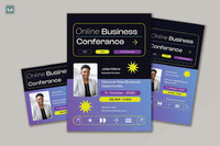 Modern Online Business Conferance Flyer Set