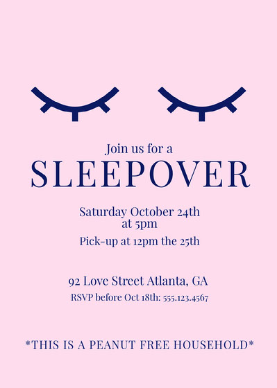 Sleepover invitations on sale