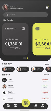 Credit Card App UI UX Design