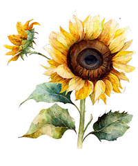Sunflower Watercolor drawing