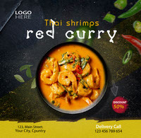 Thai shrimps red curry
